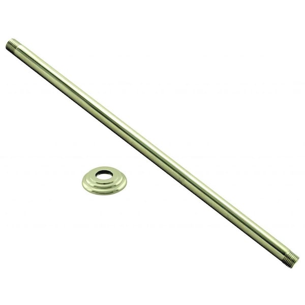 Westbrass 1/2" IPS x 48" Ceiling Mounted Shower Arm W/ Flange in Polished Brass D3648A-01 - main